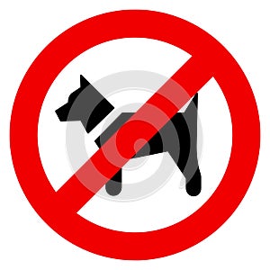 Vector illustrations of the no dogs allowed sign