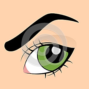 Vector illustratoin of green eye