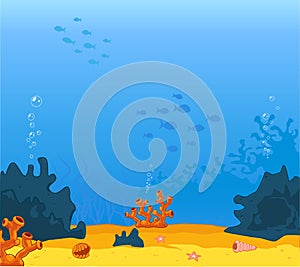 Vector Illustrator of background underwater on the sea