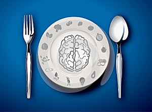 Vector illustrator of food for Brain