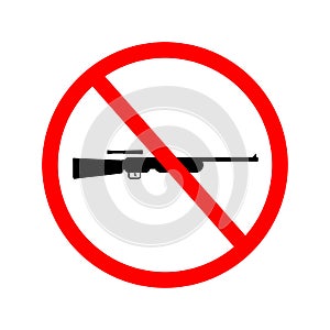 Vector, illustrator of no gun weapon sign. No weapons allowed si