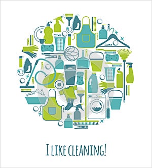 Vector illustratuon of cleaning.