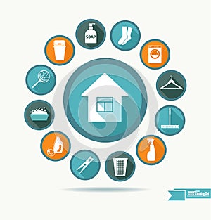 Vector illustratuon of cleaning.