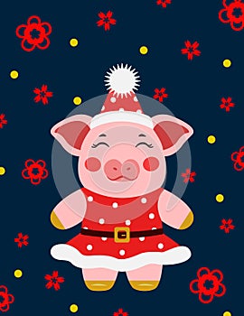 Vector illustrtion Little pig, piggy character