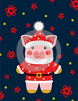 Vector illustrtion Little pig, piggy character