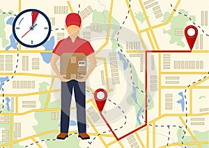 Vector illutration of fast delivery service. Express delivery