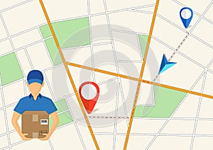 Vector illutration of fast delivery service. Express delivery