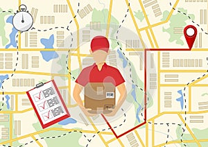 Vector illutration of fast delivery service. Express delivery co