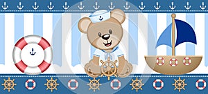 Sailor Bear Digital Clipart Vector photo