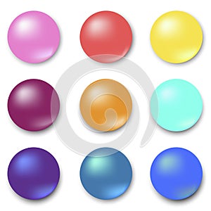 Vector image of 3d balls. Spherical colored balls.