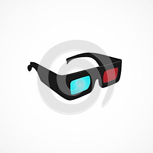 Vector image 3D glasses.