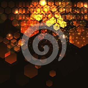 Vector image of the abstract background with the hexagons honeycomb