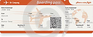 Vector image of airline boarding pass ticket