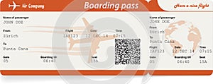 Vector image of airline boarding pass ticket photo
