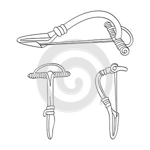 Vector image with ancient brooch fibula