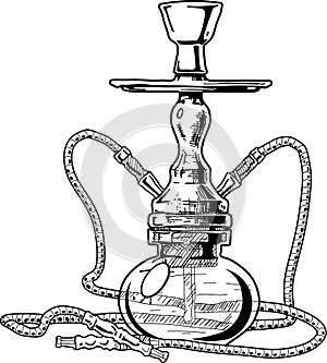 Vector image of Arabic hookah shisha