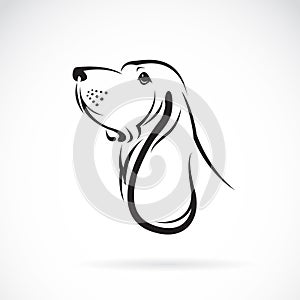 Vector image of a basset hound head