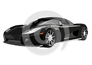 Vector image big white beautifull tuning sports car