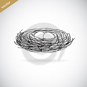 Vector image of an bird's nest