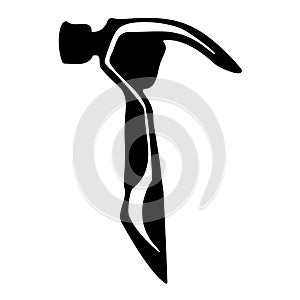 Vector image of black hammer on white background