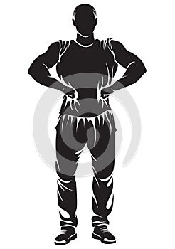 Vector image with bodybuilder