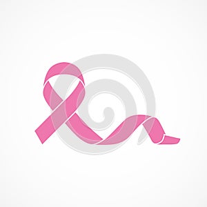 Vector image of breast cancer awareness ribbon.Pink ribbon.