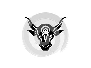 Vector image of an buffalo head on white background