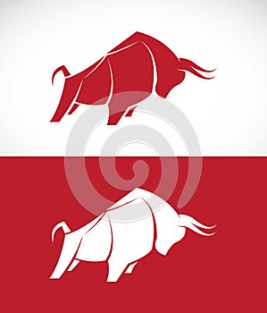 Vector image of bull design