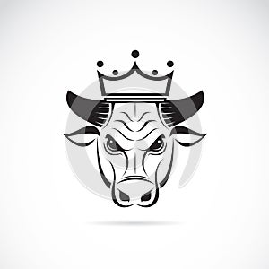 Vector image of a bull head wearing a crown