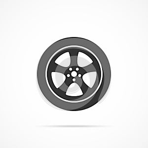 Vector image car wheel icon.