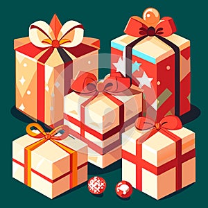 Vector image of christmas presents