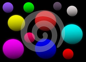 Vector image. Colorful dots in dark space. photo