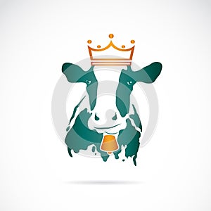 Vector image of cow wearing a crown