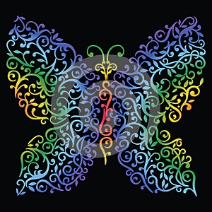 Vector image of decorative abstract butterfly
