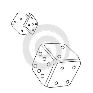 Vector image of dice in dynamics. Concept. EPS 10