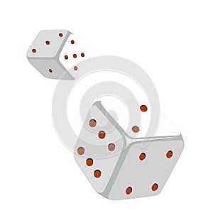 Vector image of dice in dynamics. Concept. EPS 10