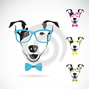 Vector image of a dog (Bull terrier) glasses