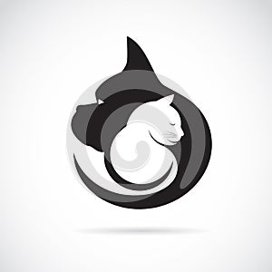 Vector image of an dog and cat