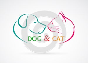 Vector image of an dog and cat