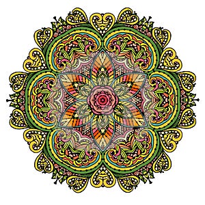 Vector image doodle of a decorated mandala
