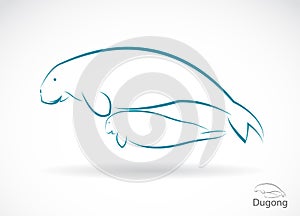 Vector image of an dugong
