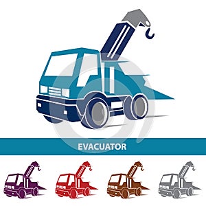 Vector image of a evacuator car logo