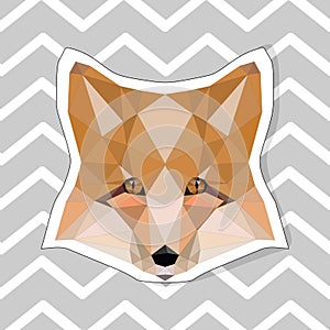 Vector image of face of a Fox.LOWPOLLY
