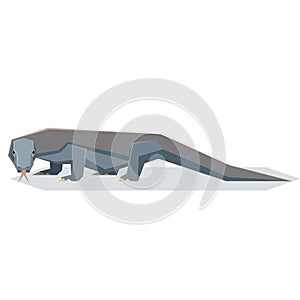 Flat geometric Komodo dragon