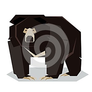 Flat polygonal Sloth Bear