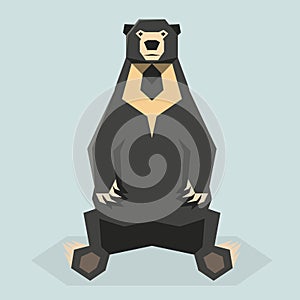 Flat polygonal Sun Bear