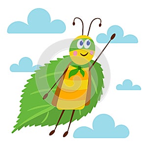 Vector image flying insect superhero