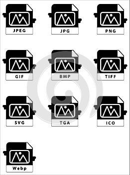 Vector Image Format Icon Set Design Solid Style