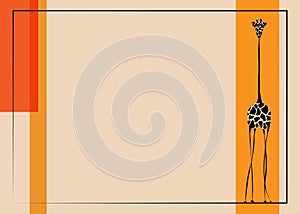 Vector image the giraffe body on the beige background, Giraffe Logo, Giraffe Template, Africa Safari colorful geometric banner
