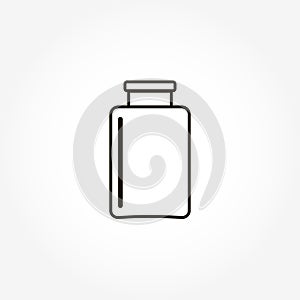 Vector image glass jar icons, beakers.